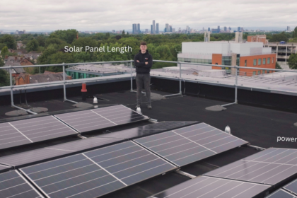 Solar Panel Length on a UK commercial rooftop with multiple solar panels installed