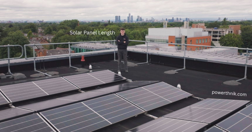 Solar Panel Length on a UK commercial rooftop with multiple solar panels installed