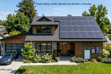 How many solar panels to power a house modern home with rooftop solar panel installation and Tesla Powerwall battery