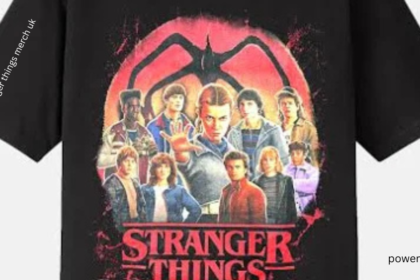 Stranger Things merch UK black T-shirt featuring the Stranger Things cast
