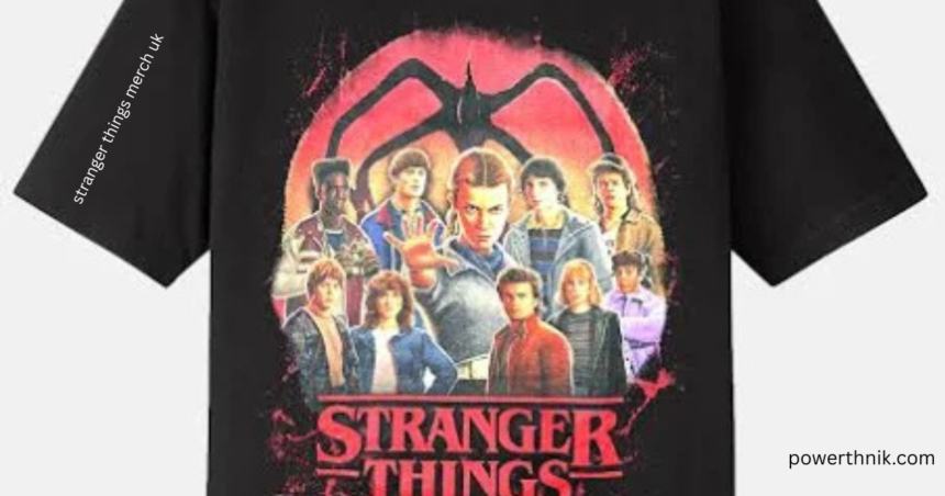 Stranger Things merch UK black T-shirt featuring the Stranger Things cast