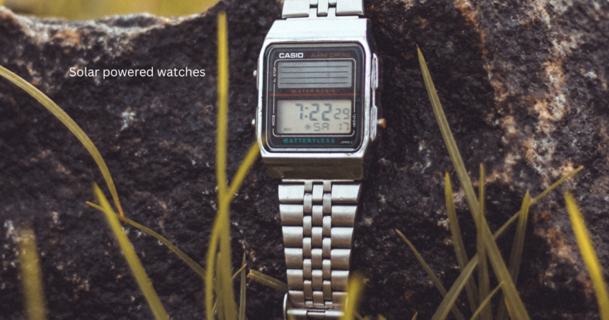 Solar powered watches like this silver Casio digital model run on light and never need a battery change.