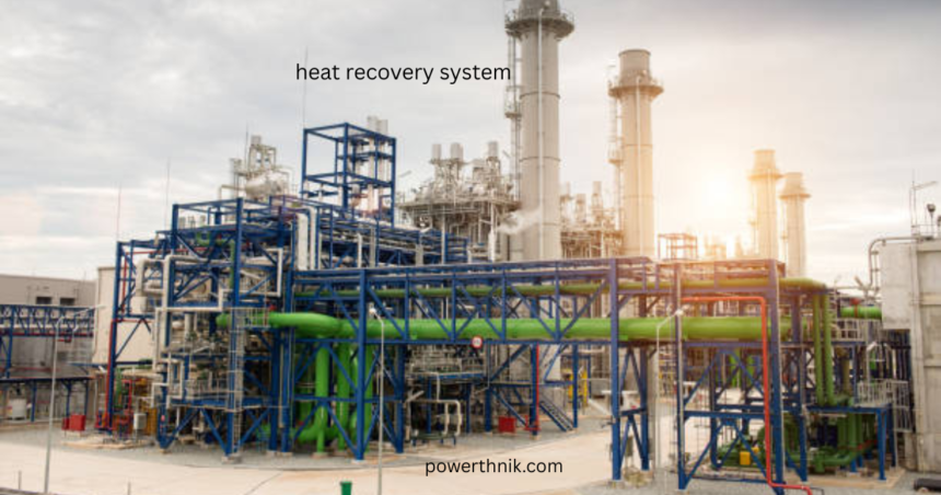 Large industrial heat recovery system with pipes and processing equipment