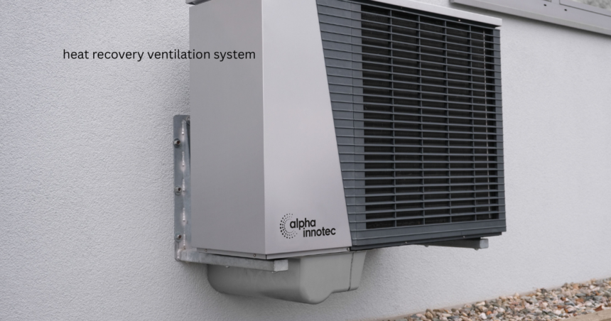 Heat recovery ventilation system installed on an exterior wall for efficient indoor air ventilation