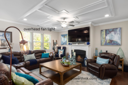 Overhead fan light installed in a stylish UK living room