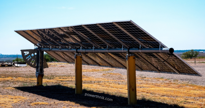 Transportable solar panels mounted on a ground-based solar tracking system in an open field