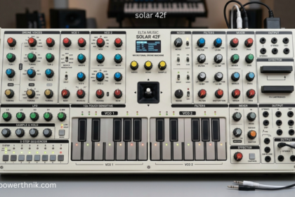 Solar 42F experimental synthesizer with touch-sensitive keyboards and control panel