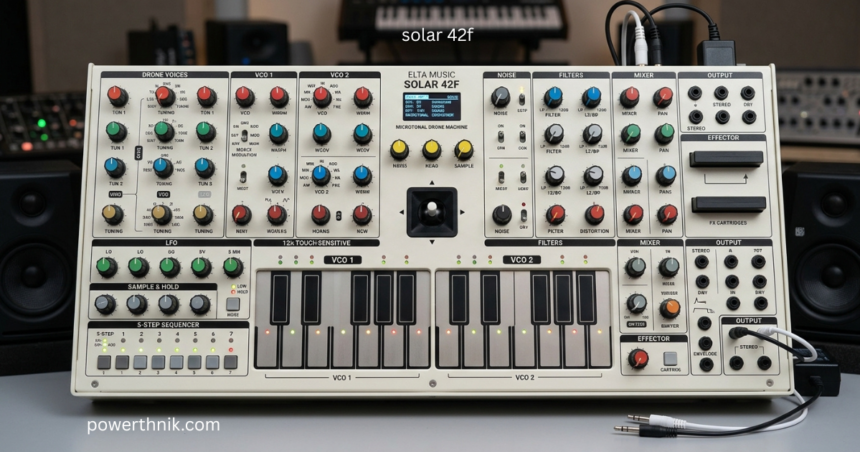 Solar 42F experimental synthesizer with touch-sensitive keyboards and control panel