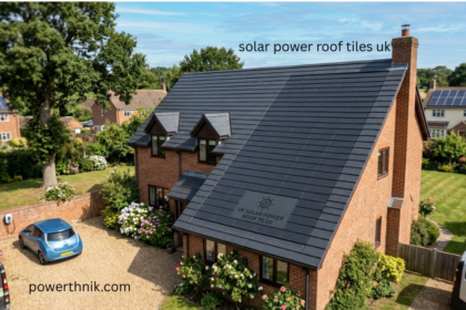 Solar power roof tiles UK installed on a modern home, generating clean solar energy