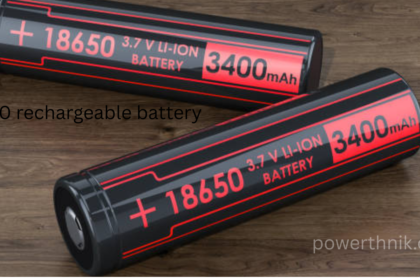 Two black and red 18650 rechargeable battery cells, 3.7V Li-ion, 3400mAh, placed on a wooden surface.