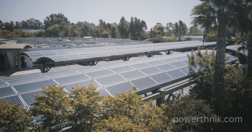 Solar panels for a campervan: large solar panel setup shown as an example of clean off-grid energy.