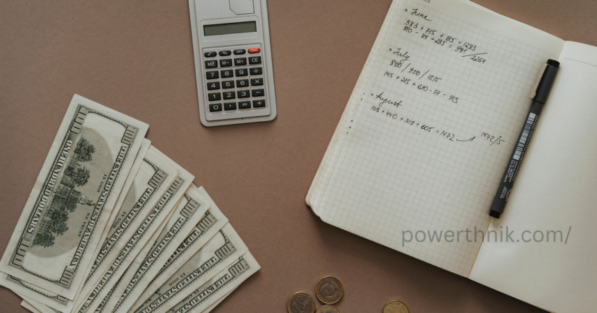 Energy saving calculator with notes, cash and monthly bills